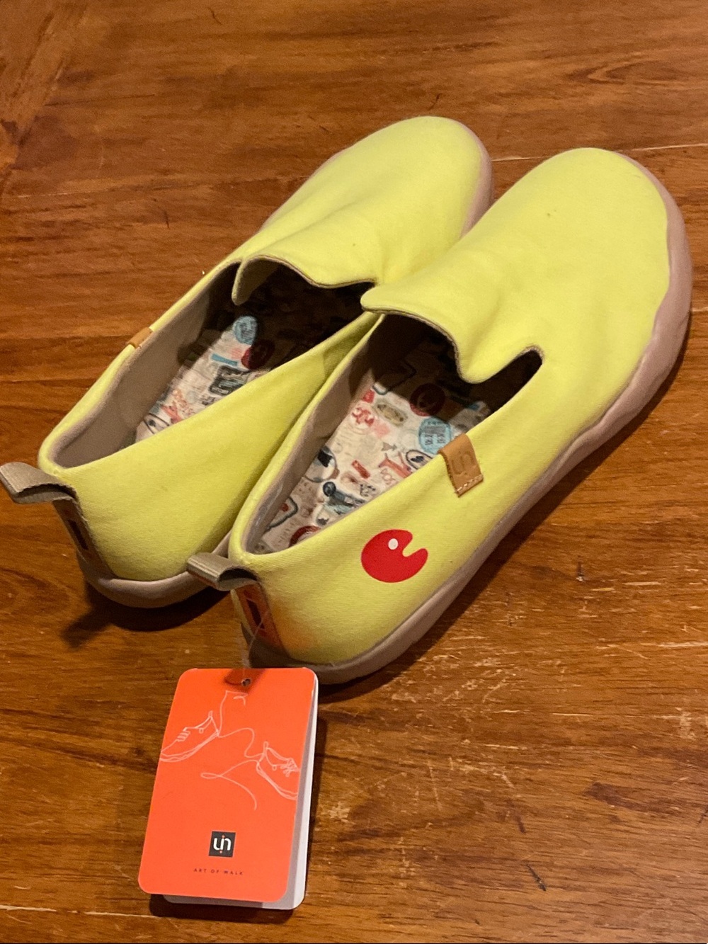 UIN Yellow Slip-On Canvas Espadrilles with Patterned Insole